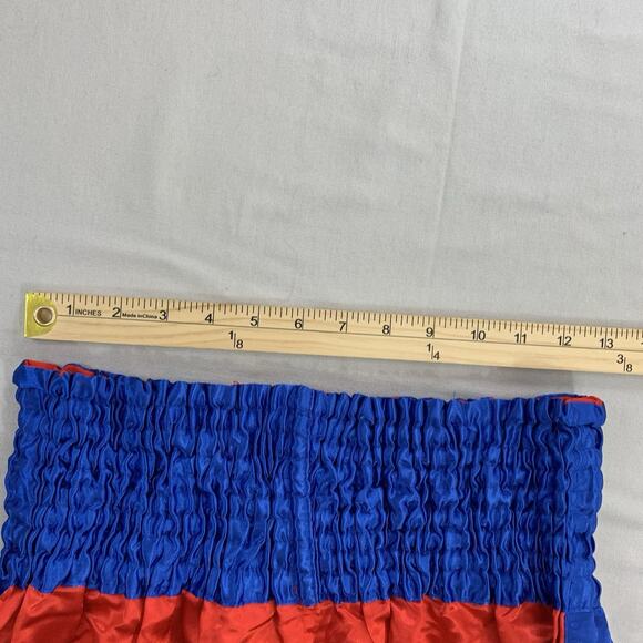 Thai Boxing Shorts Satin Red & Blue Adult Size L - Picture 6 of 7